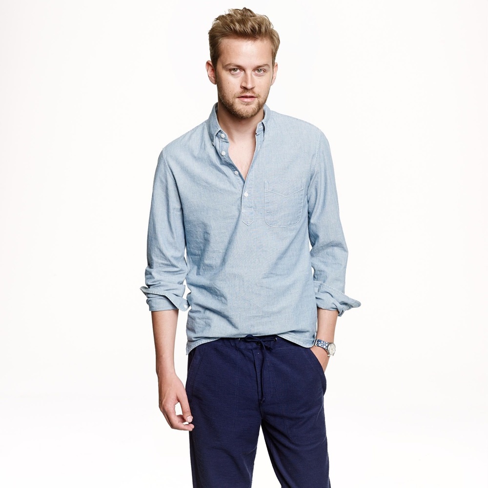 J.Crew Japanese chambray popover shirt - Indigo